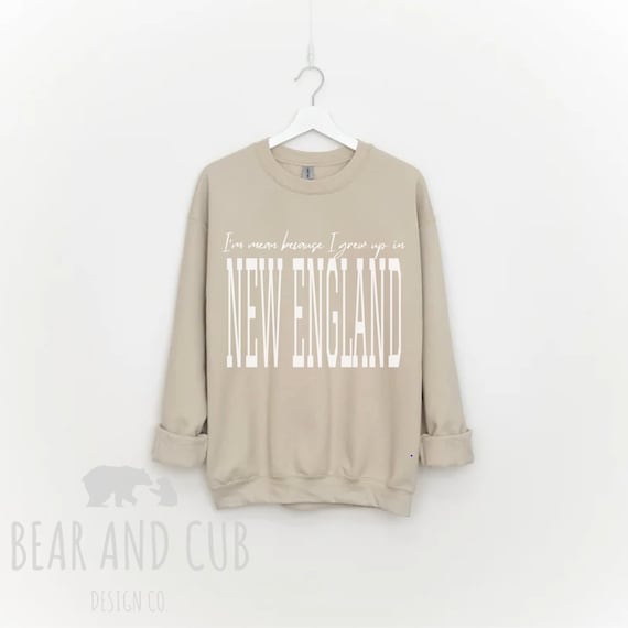Oversized New England Sweatshirt Throwback New England Crewneck Sweatshirt Grew up in New England New England Gift Boston Fan Crewneck Etsy