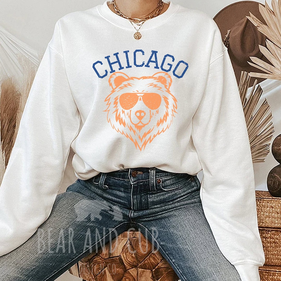 Vintage Bears Crewneck Retro Football Sweatshirt Men's Etsy