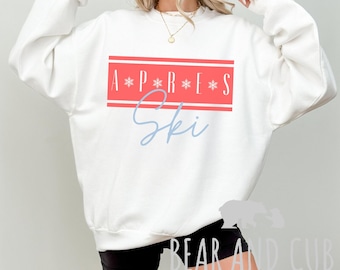 Apres Ski Sweatshirt, Retro Ski Lodge Sweatshirt, Vintage Ski Crewneck, Apres Ski Gift, Bachelorette Party Ski Trip, Winter Vacation Shirt