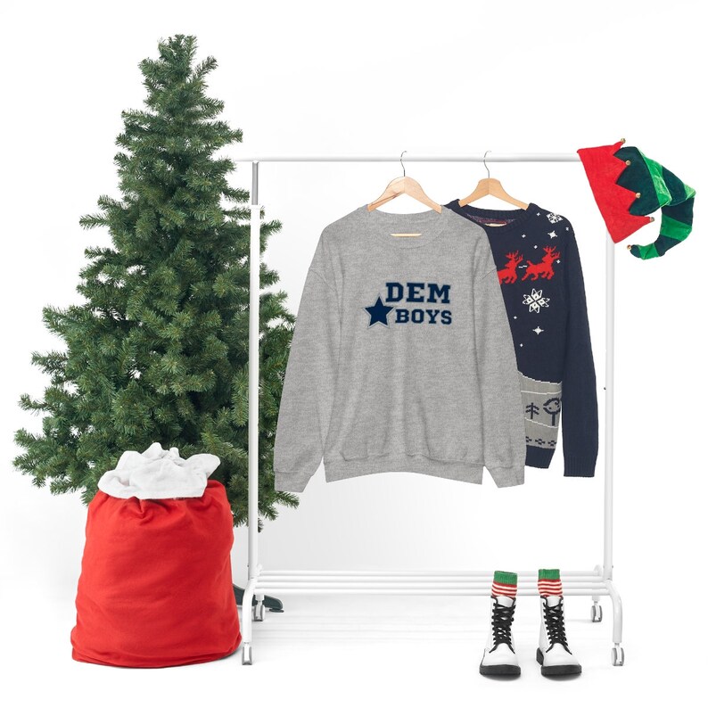 Dem Boys Dallas Football Men's and Women's Crewneck Sweatshirt, Vintage Dallas Football T-Shirt, Dallas Fan Gift, Sunday Football Dallas Tee Sport Grey