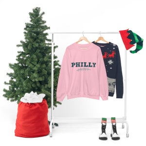 Vintage Philadelphia Football Crewneck Sweatshirt, Distressed Philly Sweatshirt, Philadelphia Fan Crewneck Shirt,Philly Gift,Philly Game Day Light Pink