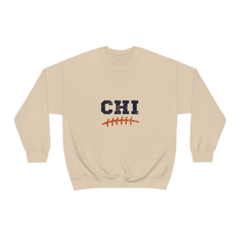 Vintage Chicago Crewneck, Retro Football Sweatshirt, Mens and Womens Sweatshirt, Throwback Chicago Sweatshirt, Gameday Crewneck, Chicago Tee Sand