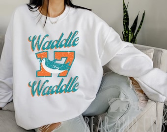 Vintage Miami Football Crewneck, Waddle Waddle Retro Miami Sweatshirt, Men's and Women's Sweatshirt, Throwback Miami, Waddle Waddle Crewneck