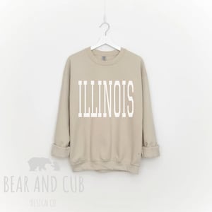 Oversized Illinois Sweatshirt, Throwback Illinois Crewneck Sweatshirt, Illinois Crewneck, Illinois Gift, College Student Gift, Illini Shirt