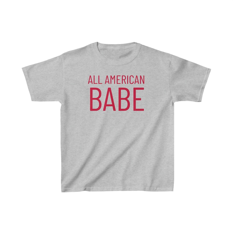 All American BABE Kids Cotton Tee, Toddler Tshirt, All American Babe Shirt, 4th of July Kids Shirt, Independence Day, Patriotic Toddler Tee image 5