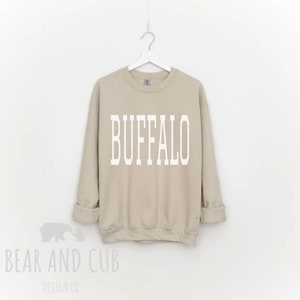 Oversized Buffalo Sweatshirt, Throwback Buffalo Crewneck Sweatshirt, Buffalo Gift, College Student Gift, Buffalo T-Shirt, New York Crewneck