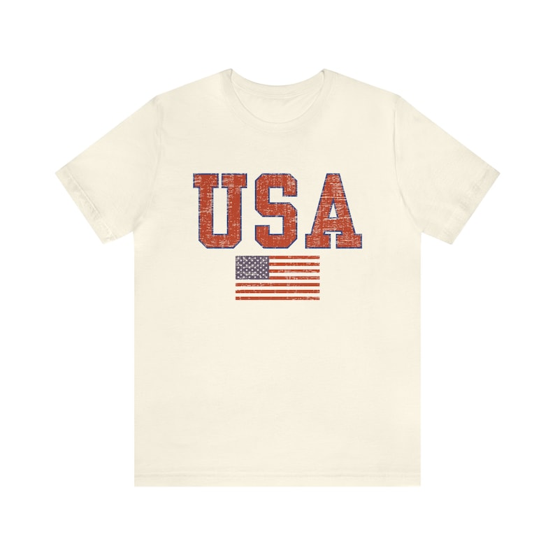 Vintage USA Tee, Retro Style USA Tshirt, Patriotic Shirt, 4th of July Party Outfit, Made in Usa Shirt, 4th Of July Tee, USA Unisex T-Shirt image 4