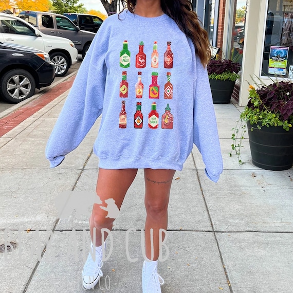 Vintage Hot Sauce Sweatshirt Hot Sauce Hoodie Hot Sauce Crewneck Spicy Sweatshirt Pickle Sweatshirt Sauce Lovers Gift Fire Sauce Shirt Etsy