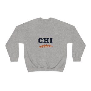 Vintage Chicago Crewneck, Retro Football Sweatshirt, Mens and Womens Sweatshirt, Throwback Chicago Sweatshirt, Gameday Crewneck, Chicago Tee Sport Grey
