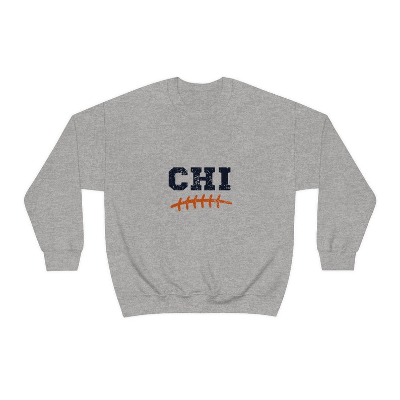 Vintage Chicago Crewneck, Retro Football Sweatshirt, Mens and Womens Sweatshirt, Throwback Chicago Sweatshirt, Gameday Crewneck, Chicago Tee Sport Grey