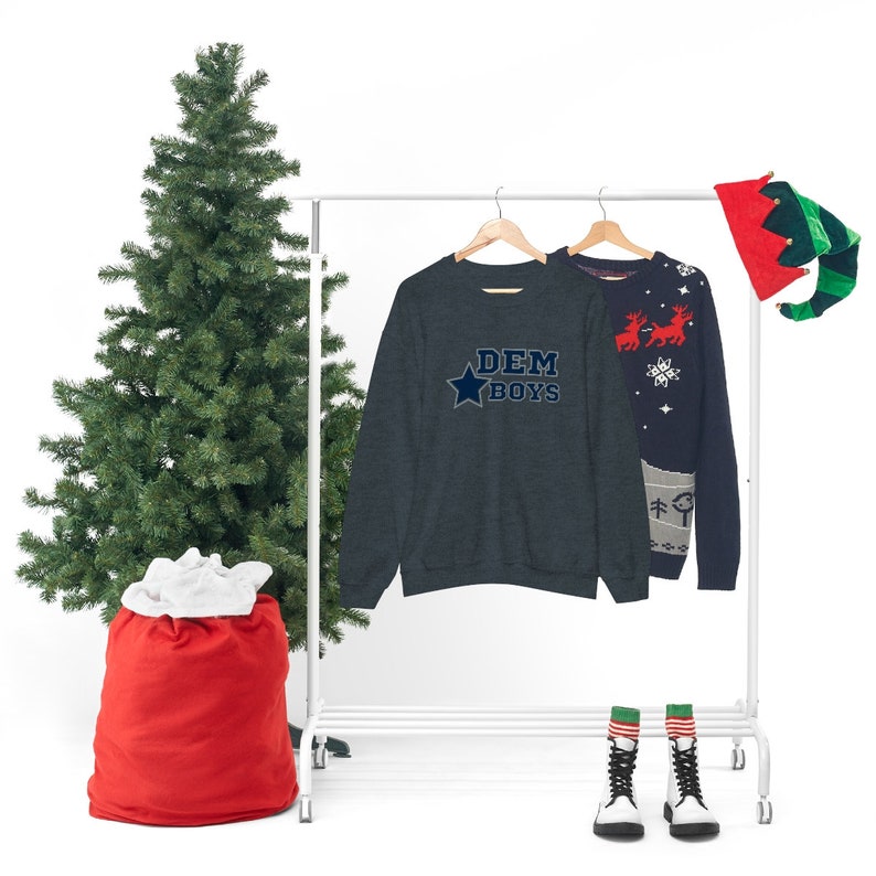 Dem Boys Dallas Football Men's and Women's Crewneck Sweatshirt, Vintage Dallas Football T-Shirt, Dallas Fan Gift, Sunday Football Dallas Tee Dark Heather
