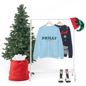 Vintage Philadelphia Football Crewneck Sweatshirt, Distressed Philly Sweatshirt, Philadelphia Fan Crewneck Shirt,Philly Gift,Philly Game Day Light Blue