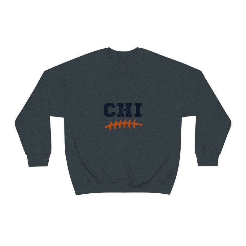 Vintage Chicago Crewneck, Retro Football Sweatshirt, Mens and Womens Sweatshirt, Throwback Chicago Sweatshirt, Gameday Crewneck, Chicago Tee Dark Heather
