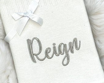 Personalised Deluxe Cellular Baby Blanket | Embroidered Blanket | New Baby Gifts | Pram Blanket | 100% Cotton