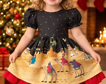 girls nativity christmas dress Nativity Christmas Smocked Bishop Dress in Light Blue