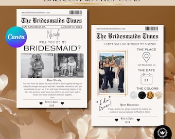 Bridesmaid Proposal Newspaper Template