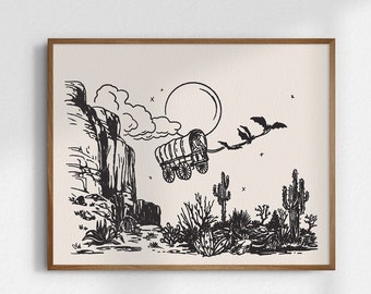 Ridin' High, 8x10 Halloween Art, Cowboy Halloween, Giclée Fine Art Print, Spooky Decor, Western Halloween Art Prints, UNFRAMED