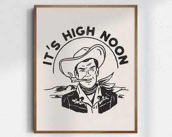 High Noon, Giclée Fine Art Print, Vintage Cowboy Art Print, Western Wall Art, Western Cowboy Decor, Trendy Wall Art, Trendy Decor, UNFRAMED