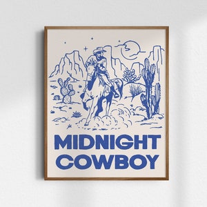 Midnight Cowboy, Giclée Fine Art Print, Western Art Print, Western Wall Art, Wild West Art, Cowboy Art, Vintage Cowboy Decor, UNFRAMED