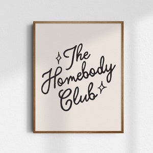 The Homebody Club, Giclée Fine Art Print, Retro Art Print, Minimalist Wall Art, Retro Art, Minimalist Art, Minimalist Decor, UNFRAMED