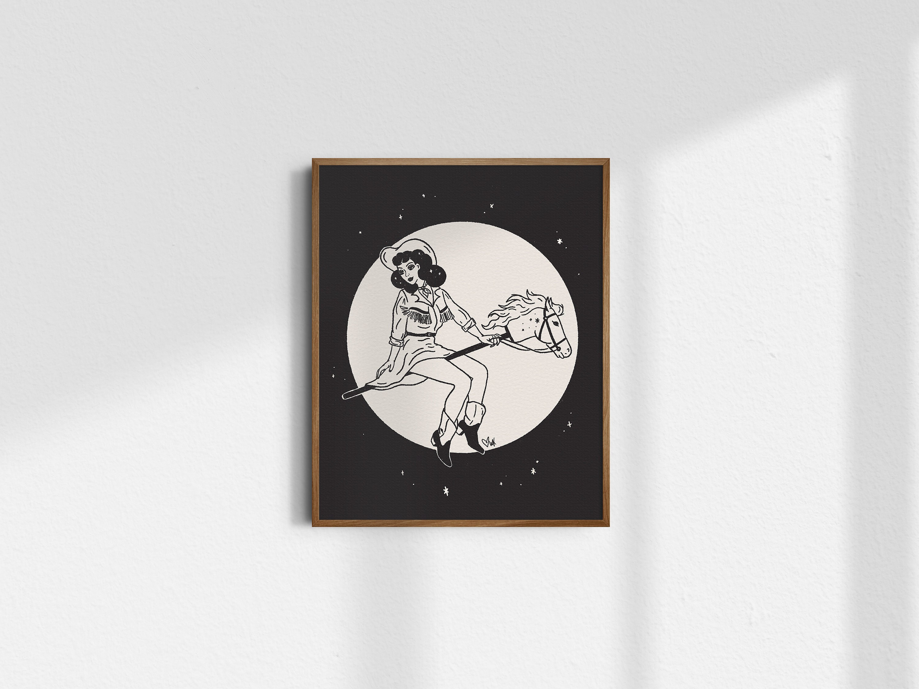 Witchy Woman, 8x10 Cowgirl Halloween Art Print, Western Halloween, Cowgirl Halloween, Giclée Fine Art Print, Vintage Cowgirl Art, UNFRAMED