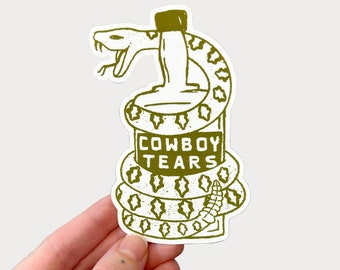 Cowboy Tears Vinyl Sticker 2.6" x 4"