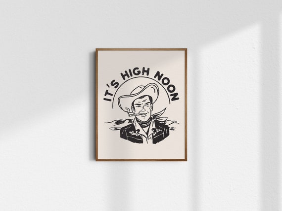 High Noon, Giclée Fine Art Print, Vintage Cowboy Art Print, Western Wall Art, Western Cowboy Decor, Trendy Wall Art, Trendy Decor, UNFRAMED