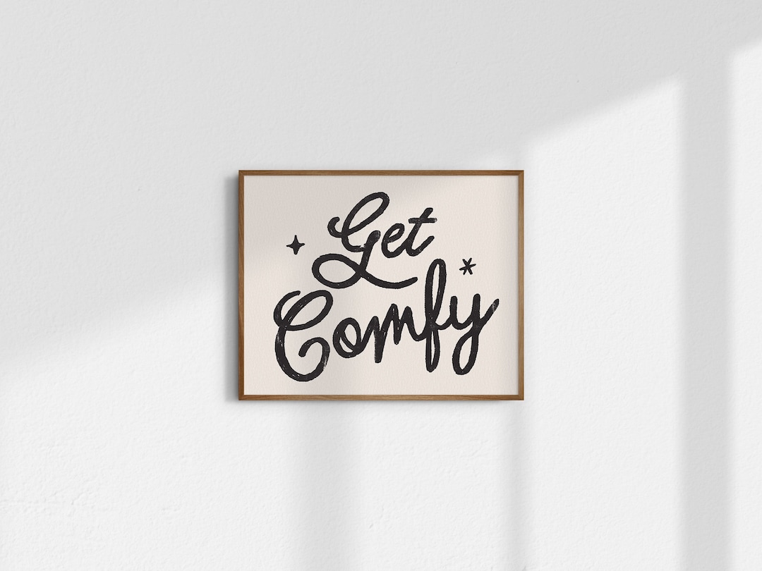 Get Comfy, Giclée Fine Art Print, Fun Retro Art, Vintage Art, Minimalist Wall Art, Minimalist Decor, Retro Home Decor, UNFRAMED