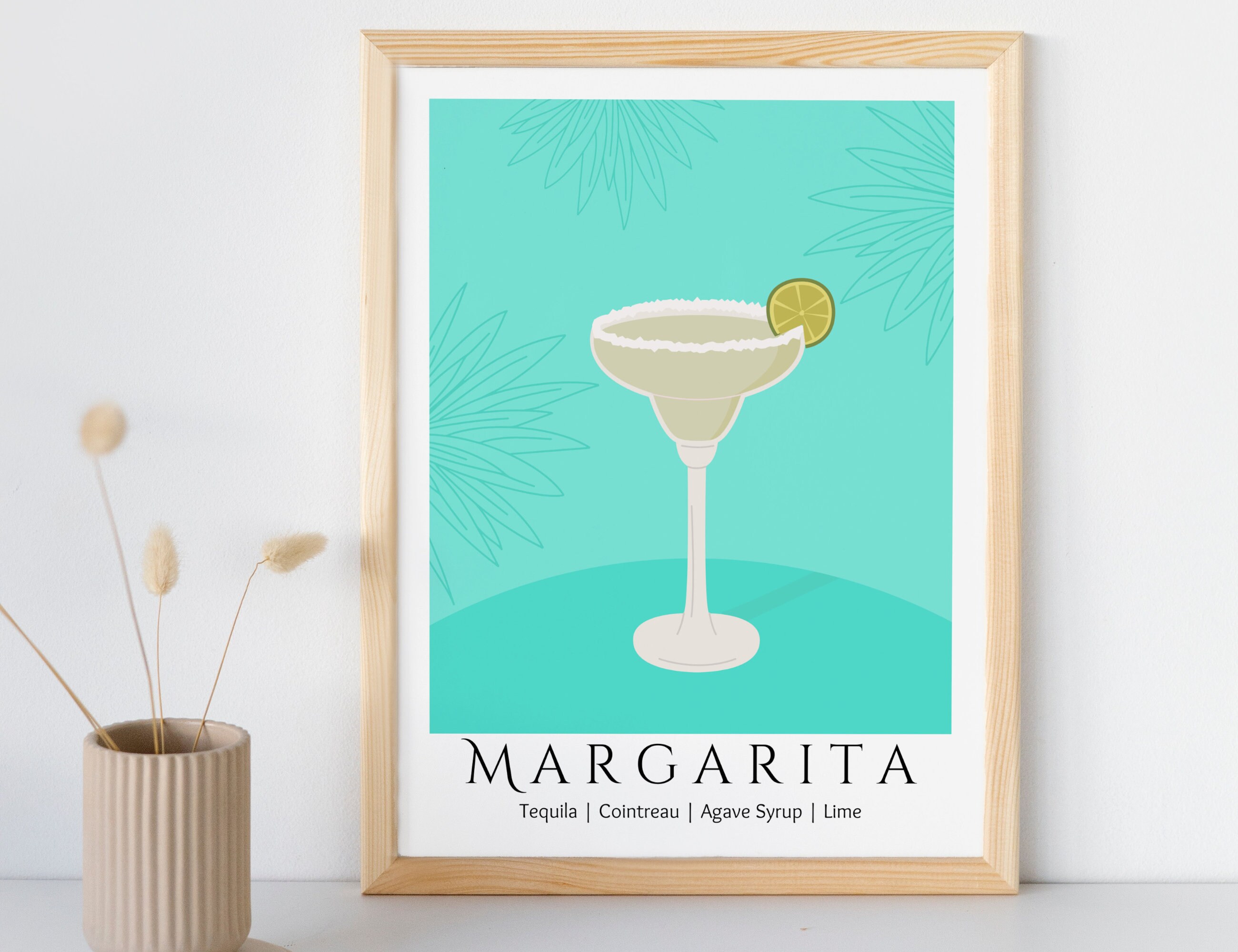 Colorful Margarita Cocktail Wall Art for Bar Cart or Kitchen Etsy