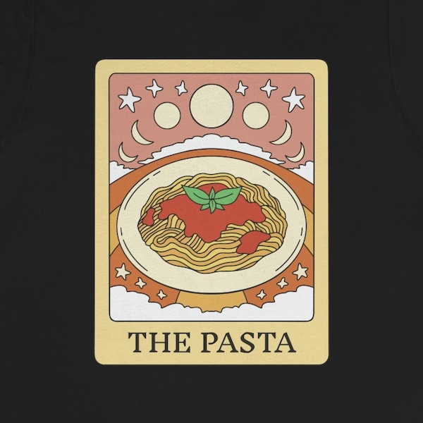 Das Pasta Tarot Shirt - Lustiges Pasta Shirt, Pasta Liebhaber Geschenk, Italienisches Feinschmecker Shirt, Spaghetti Shirt, Herren Damen Unisex Shirt