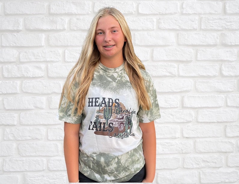 Heads Carolina Tails California Bleached Tie Dye T Shirt Etsy