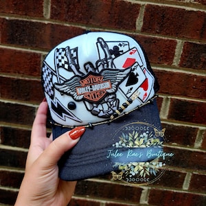 Pink Harley Davidson Trucker Hat - Etsy display picture 1