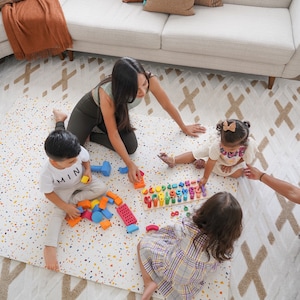 Terrazzo Foam Play Mat: Interlocking EVA Puzzle Tiles, 72x48 Inches