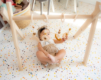 Wooden Baby Play Gym, Montessori Hanging Toys, Baby Shower Gift