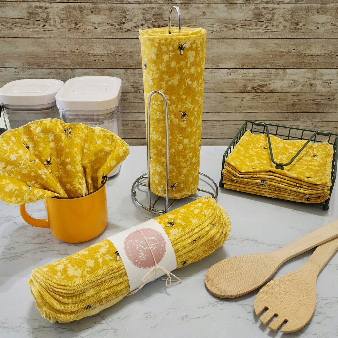 Reusable Paper Towel, Buzzing Bee, 10x14, 12 Paperless Paper Towels