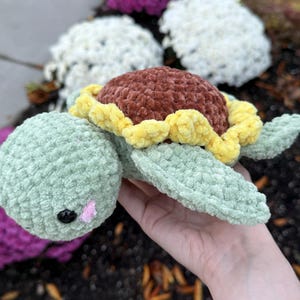 Sunflower Turtle Amigurumi | Crocheted Turtle | Sunflower Turtle | Handmade Crocheted Turtle