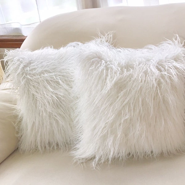 Fur Lumbar Pillow Etsy