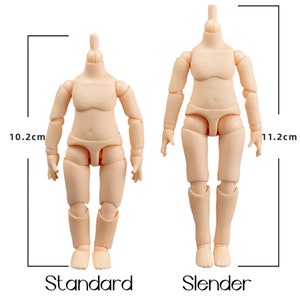 Free Fast Delivery:  4.01/4.4 Inches (10.2/11.2 cm) Doll Body, YmY Doll Body, Suitable for GSC, STO, 1/12 BJD Doll Head Body