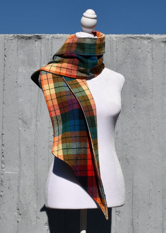Comfy Rainbow Plaid -- 100% Cotton Scarf UK