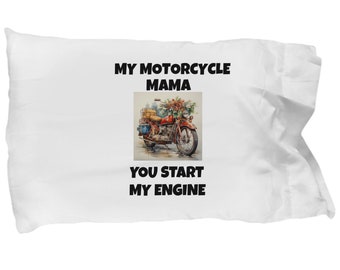 Motorcycle mama, pillow case motorcycle, gift motorcycle pillow case, pillow case, from husband, from boyfriend, love motoecycle gift