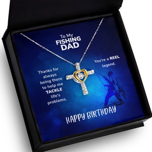 Halskette Geburtstag Papa, Fischer Papa Geschenk, Angeln Papa Geburtstag Geschenk, Happy Birthday Papa, Papa liebt Angeln, Fischen Papa Geschenk, Familiengeburt...