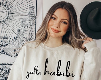 Yalla Habibi Arabisch schreiben Unisex Sweatshirt