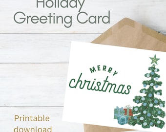 Printable Christmas Card, Christmas Card, Merry Christmas Card, Instant Download Holiday Card, Holiday Wishes, Christmas Wishes,