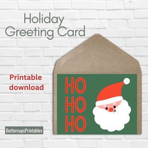 Cartão de Natal para impressão, Cartão de Natal, Cartão de Natal, Cartão de Natal, Cartão de Papai Noel, Cartão HOHOHO, Cartão de Natal para impressão