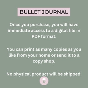 Printable Bullet Journal Bullet Journal Mood Tracker Habit Tracker Journal Brain Dump Daily Journal Gratitude Journaling Planner image 4