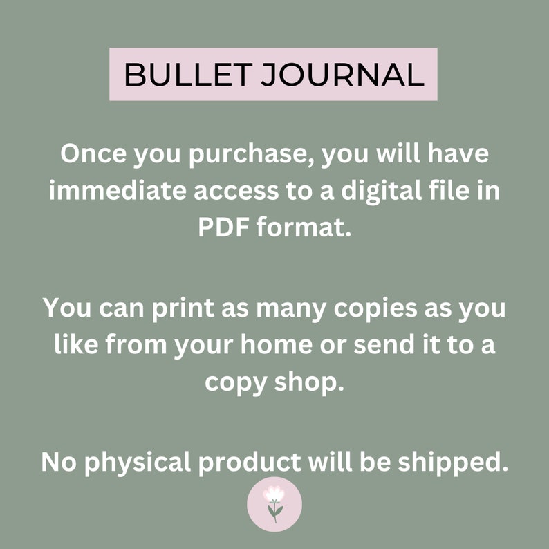 Printable Bullet Journal Bullet Journal Mood Tracker Habit Tracker Journal Brain Dump Daily Journal Gratitude Journaling Planner image 4