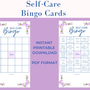 Printable Self-Care Bingo Cards, Self-Care Bingo, Self-Care Game, Bingo, Instant Download Bingo, Self-Care Activities, Bingo Game