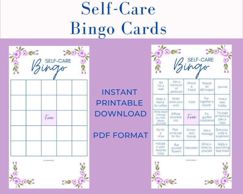Printable Self-Care Bingo Cards, Self-Care Bingo, Self-Care Game, Bingo, Instant Download Bingo, Self-Care Activities, Bingo Game image 1