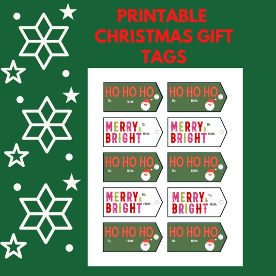 Printable Christmas Gift Tags Christmas Gift Tags Holiday - Etsy