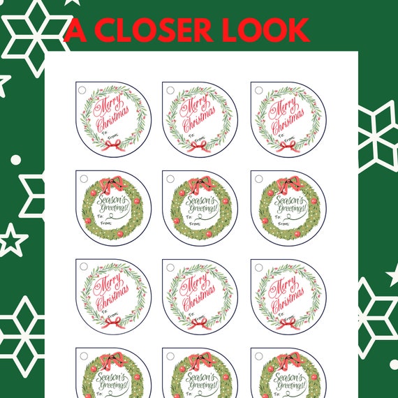 Christmas Tags Digital, Blank Gift Tags, Holiday Gift Tags, Digital  Christmas Gift Tags, Editable, Custom to From Tags, Red Merry Christmas 
